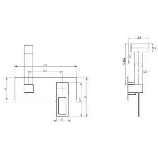 Гигиенический душ со смесителем Boheme Q 147-BUW.2 чёрный/синий